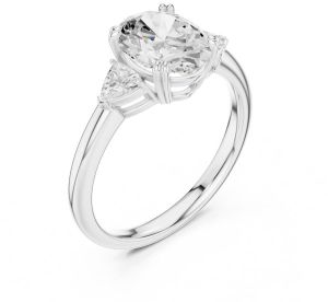 14K Solid Gold 0.40 Carat Trillion Cut Diamond Ring