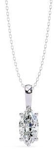 14K Solid Gold 1.00 Carat Marquise Cut Diamond Pendent