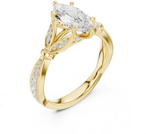 14K Solid Gold 1.5 Carat Round Cut Diamond Ring