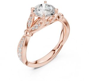 14K Solid Gold 1.50 Carat Round Cut Lab Grown Diamond Ring