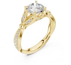 14K Solid Gold 1.50 Carat Round Cut Lab Grown Diamond Ring