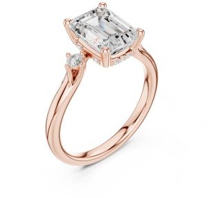 14K Solid Gold 2.0 Carat Emerald Cut Diamond Ring