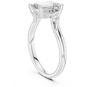 14K Solid Gold 2.0 Carat Emerald Cut Diamond Ring