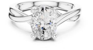 14k Solid Gold Oval Cut Diamond Ring