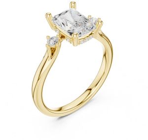 14K Solid Gold 2.0 Carat Radian Cut Diamond Ring