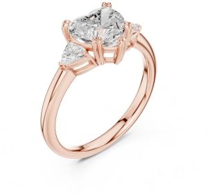 14K Solid Gold 2.00 Carat Heart Cut Lab Grown Diamond Ring