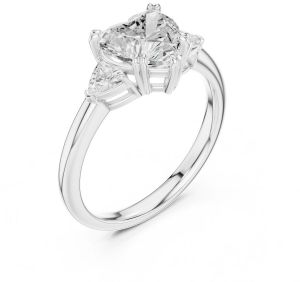 14K Solid Gold 2.00 Carat Heart Cut Lab Grown Diamond Ring