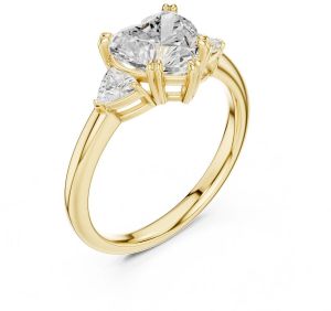 14K Solid Gold 2.00 Carat Heart Cut Lab Grown Diamond Ring