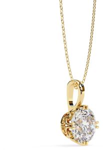 14K Solid Gold 2.00 Carat Lab Grown Diamond Pendent