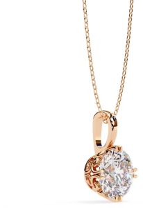 14K Solid Gold 2.00 Carat Lab Grown Diamond Pendent
