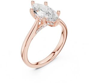 14K Solid Gold 2.00 Carat Marquise Cut Lab Grown Diamond Ring