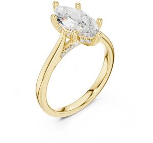 14K Solid Gold 2.00 Carat Marquise Cut Lab Grown Diamond Ring