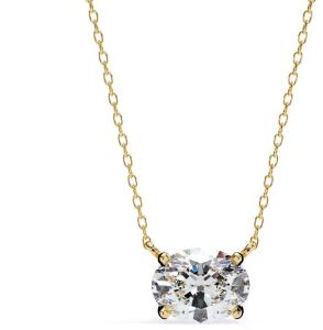 14K Solid Gold 2.00 Carat Oval Cut Diamond Pendent