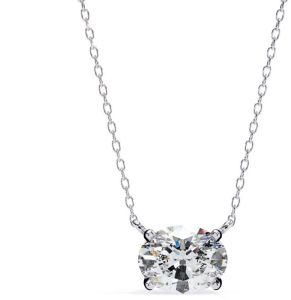 14K Solid Gold 2.00 Carat Oval Cut Diamond Pendent
