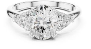 14K Solid Gold 2.00 Carat Oval Cut Lab Grown Diamond Ring