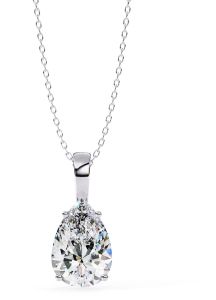 14K Solid Gold 2.00 Carat Pearl Cut Diamond Pendent