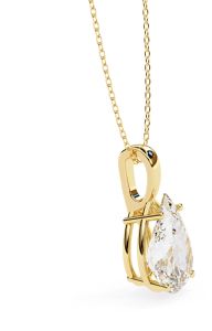 14K Solid Gold 2.00 Carat Pearl Cut Diamond Pendent