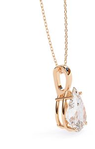 14K Solid Gold 2.00 Carat Pearl Cut Diamond Pendent
