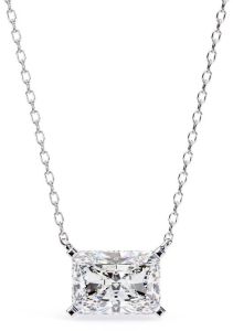 14K Solid Gold 2.00 Carat Radiant Cut Diamond Pendent