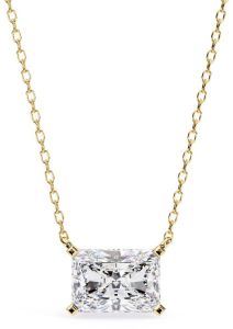 14K Solid Gold 2.00 Carat Radiant Cut Diamond Pendent