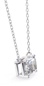 14K Solid Gold 2.00 Carat Radiant Cut Diamond Pendent
