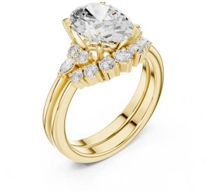 14K Solid Gold 2.5 Carat Ovel Cut Diamond Ring