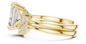 14K Solid Gold 2.50 Carat Emerald Cut Lab Grown Diamond Ring