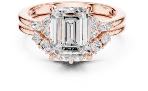 14K Solid Gold 2.50 Carat Emerald Cut Lab Grown Diamond Ring