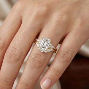 14K Solid Gold 2.50 Carat Emerald Cut Lab Grown Diamond Ring