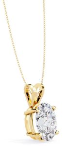 14K Solid Gold 2.50 Carat Oval Cut Diamond Pendent