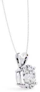 14K Solid Gold 2.50 Carat Oval Cut Diamond Pendent