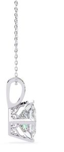 14K Solid Gold 2.50 Carat Princess Cut Diamond Pendent
