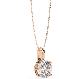 14K Solid Gold 3.00 Carat Princess Cut Diamond Pendent