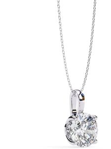 14K Solid Gold 3.00 Carat Princess Cut Diamond Pendent