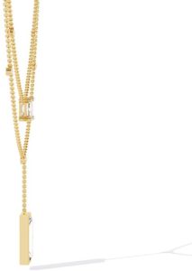 14K Solid Gold Baguette Cut Lab Grown Diamond Necklace