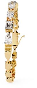 14K Solid Gold Emerald Cut Lab Grown Diamond Bracelet