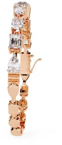 14K Solid Gold Emerald Cut Lab Grown Diamond Bracelet