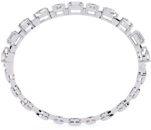 14K Solid Gold Emerald Cut Lab Grown Diamond Bracelet