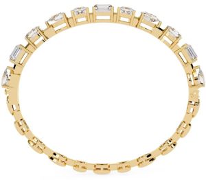 14K Solid Gold Emerald Cut Lab Grown Diamond Bracelet