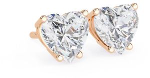 14K Solid Gold Heart Cut Lab Grown Diamond Earring