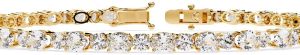 14K Solid Gold Oval Cut Lab Grown Diamond Bracelet