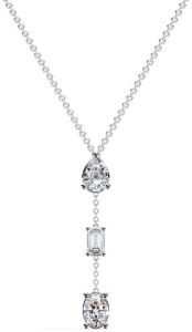 14K Solid Gold Oval Cut Lab Grown Diamond Necklace