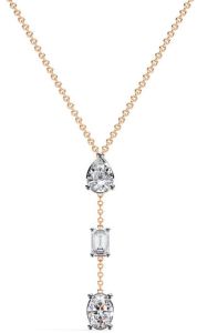 14K Solid Gold Oval Cut Lab Grown Diamond Necklace