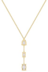14K Solid Gold Oval Cut Lab Grown Diamond Necklace