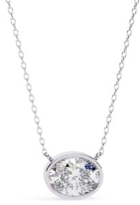 14k Solid Gold Oval Cut Lab Grown Diamond Pendent