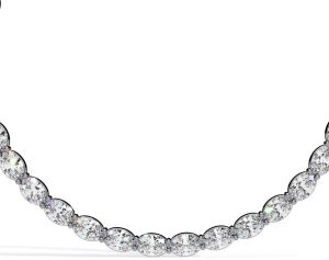 14k Solid Gold Oval Cut Diamond Necklace