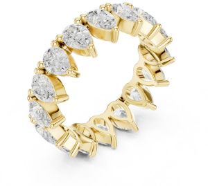 14K Solid Gold Pear Cut Lab Grown Diamond Ring