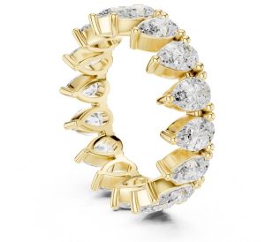 14K Solid Gold Pear Cut Lab Grown Diamond Ring