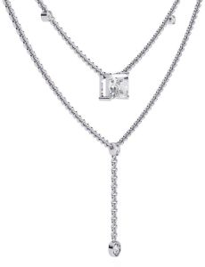 14K Solid Gold Radiant Cut Lab Grown Diamond Necklace