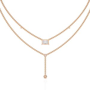 14K Solid Gold Radiant Cut Lab Grown Diamond Necklace